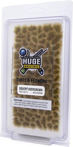Overgrown Tufts, Desert Static Grass for Diorama Scenery and Model Basing by Huge Minis – 100 Self-Adhesive Grass Tufts in Saudi Arabia