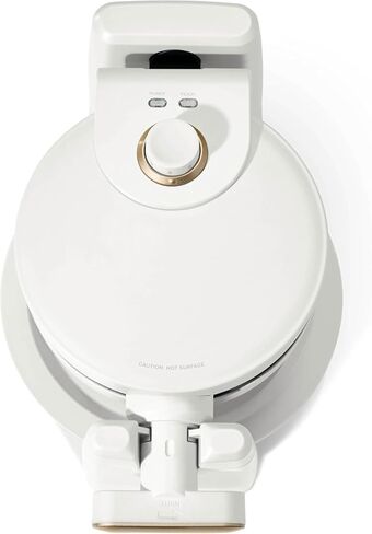 Rotating Belgian Waffle Maker, Black, by Drew Barrymore Flower, Makes 1-Inch Thick Waffles, Stainless Steel (White Icing) in Saudi Arabia