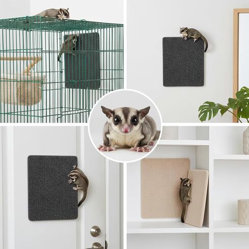 ملحقات قفص Sugar Glider، 3 قطع من سجادات التسلق Sugar Glider مقاس 9 × 7 بوصة ذاتية اللصق ألعاب الطائرات الشراعية السكرية لشحذ المخالب، وسادات خدش الحيوانات الأليفة الصغيرة ألعاب التسلق للجدار أو الأثاث in Kuwait