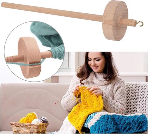 Wooden Drop Spindle, Yarn Spinner Top Whorl Spinning Wheel, Hand Carved Beechwood Drop Spindle Top Whorl Yarn Spinner Wheel for Sewing Projects in Saudi Arabia