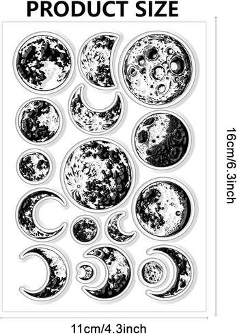 Clear Stamps Realistic Moon Phase Silicone Transparent Stamp Silicone Stamps Seals for DIY Scrapbooking Journaling Photo Album Decorative in Saudi Arabia