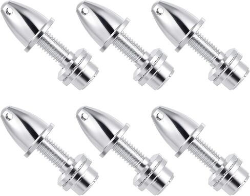6 Pack RC Propeller Adapter, 4mm Motor Shaft Aperture to 6mm Output Axle, Aluminum Bullet Spinner Prop Saver for RC Airplane Brushless Motors DIY Parts in Saudi Arabia