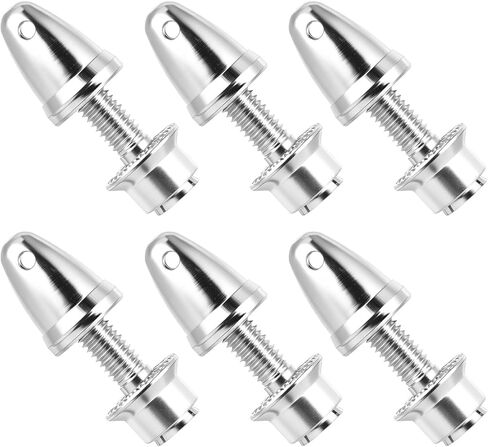 6 Pack RC Propeller Adapter, 4mm Motor Shaft Aperture to 6mm Output Axle, Aluminum Bullet Spinner Prop Saver for RC Airplane Brushless Motors DIY Parts in Saudi Arabia