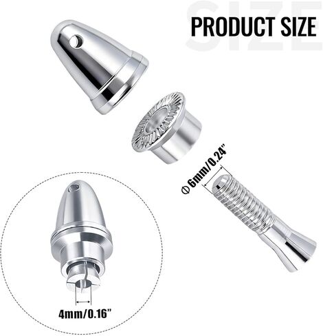 6 Pack RC Propeller Adapter, 4mm Motor Shaft Aperture to 6mm Output Axle, Aluminum Bullet Spinner Prop Saver for RC Airplane Brushless Motors DIY Parts in Saudi Arabia