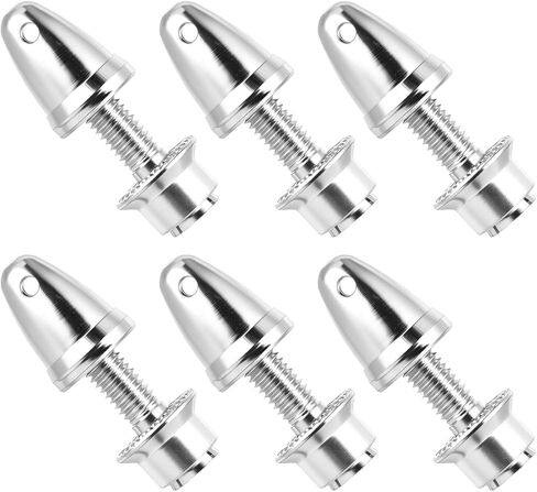 6 Pack RC Propeller Adapter, 4mm Motor Shaft Aperture to 6mm Output Axle, Aluminum Bullet Spinner Prop Saver for RC Airplane Brushless Motors DIY Parts in Saudi Arabia