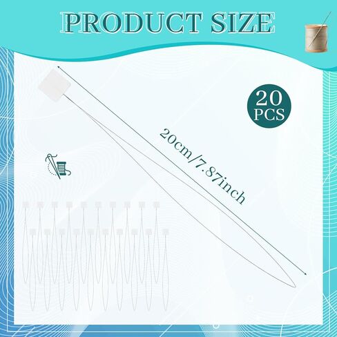 JJUNW 20Pcs Punch Needle Threader, Long Punch Needle Tool, Embroidery Needles Threader Cross Stitch Needles, Floss Threaders for Hand Sewing, Cross Stitch DIY Sewing Craft Work in Saudi Arabia