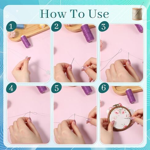 JJUNW 20Pcs Punch Needle Threader, Long Punch Needle Tool, Embroidery Needles Threader Cross Stitch Needles, Floss Threaders for Hand Sewing, Cross Stitch DIY Sewing Craft Work in Saudi Arabia