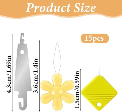 15 PCS Needle Threaders for Hand Sewing 3 Type Threaders for Embroidery Floss for DIY Craft Cross-Stitch Craft Hand Sewing in Saudi Arabia