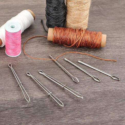 6 Pcs Stainless Steel Drawstring Threaders, Metal Bodkin Sewing Tools with Open and Closed Ends for Hoodies, Sweatpants, Swim Trunks in Kuwait