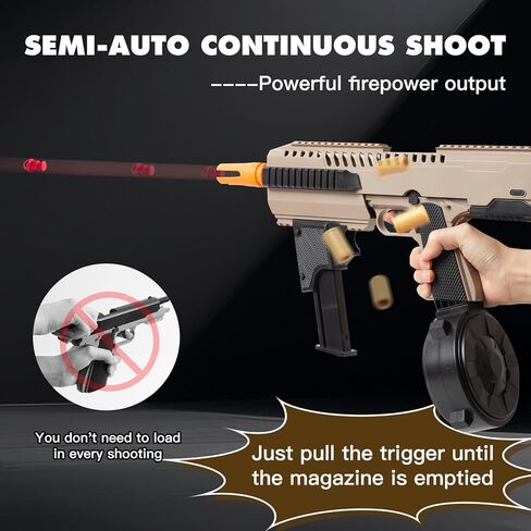 مسدس إطلاق قذيفة الناسف الواقعي - مسدس يدوي، مسدس رمي السهام، بندقية كاربين مع مجلة طبل، 100 رصاصة بلاستيكية، 30 قذيفة، ألعاب الرماية في الهواء الطلق للأعمار من 15 عامًا فما فوق، هدية عيد الميلاد للبالغين in Kuwait