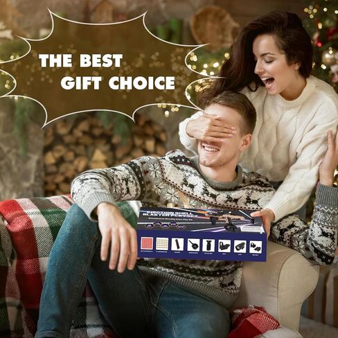 مسدس إطلاق قذيفة الناسف الواقعي - مسدس يدوي، مسدس رمي السهام، بندقية كاربين مع مجلة طبل، 100 رصاصة بلاستيكية، 30 قذيفة، ألعاب الرماية في الهواء الطلق للأعمار من 15 عامًا فما فوق، هدية عيد الميلاد للبالغين in Kuwait