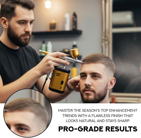 مجموعة بخاخة الحلاقة من Supreme Trimmer، نظام تعزيز الشعر واللحية اللاسلكي مع محلول تنظيف الحبر، محفزان على النمط للشعر الخفيف، ملمس طبيعي، شعر أكثر امتلاءً - AG1 ذهبي in Saudi Arabia