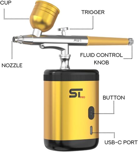 مجموعة بخاخة الحلاقة من Supreme Trimmer، نظام تعزيز الشعر واللحية اللاسلكي مع محلول تنظيف الحبر، محفزان على النمط للشعر الخفيف، ملمس طبيعي، شعر أكثر امتلاءً - AG1 ذهبي in Saudi Arabia