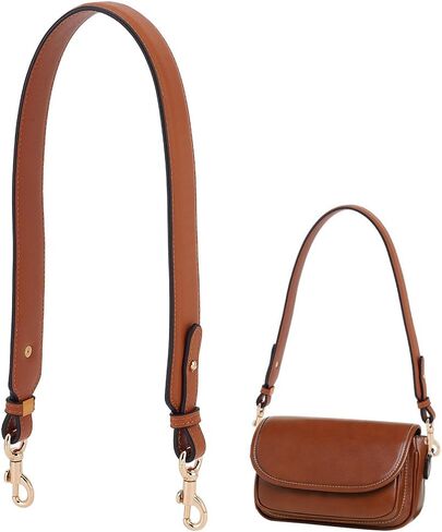 PH PandaHall Crossbody Bag Straps, 28.5 Inch Short Bag Strap Purse Strap 1.4 Inch Wide PU Leather Replacement Shoulder Strap with Golden Metal Clasps for Women DIY Underarm Bag Handbag, Black in Kuwait