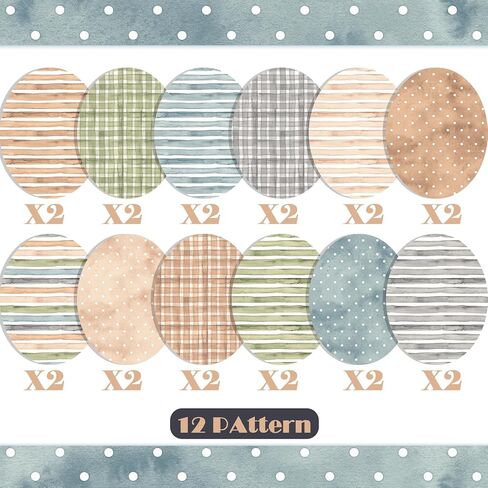 24 Sheets Earth Tone Scrapbook Paper, Double-Sided Neutral Color Strips Patterns Decorative Craft Paper Folded Flat for DIY Background Card Art Craft Making Scrapbook Photo Album Decor, 12'' x 12'' in Saudi Arabia