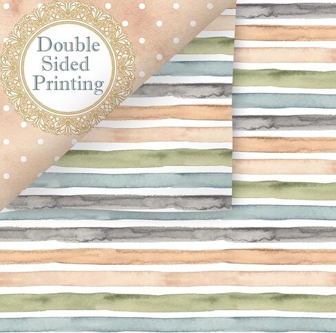 24 Sheets Earth Tone Scrapbook Paper, Double-Sided Neutral Color Strips Patterns Decorative Craft Paper Folded Flat for DIY Background Card Art Craft Making Scrapbook Photo Album Decor, 12'' x 12'' in Saudi Arabia