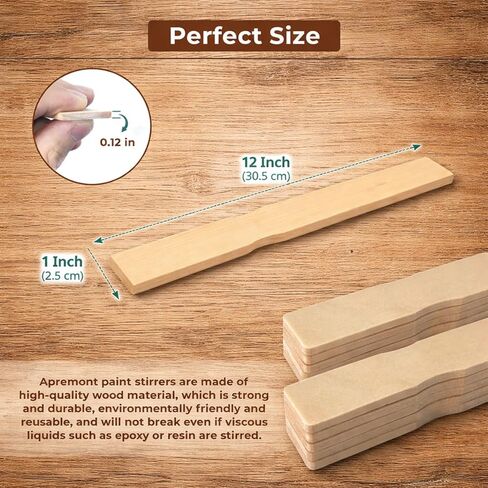 Paint Stir Stick 12 Inch – 15 Pcs Premium Birchwood, Smooth & Splinter-Free, Heavy-Duty Paint Mixing Stirrers for Paint, Resin, Epoxy & Crafts – Bulk Value Pack in Saudi Arabia