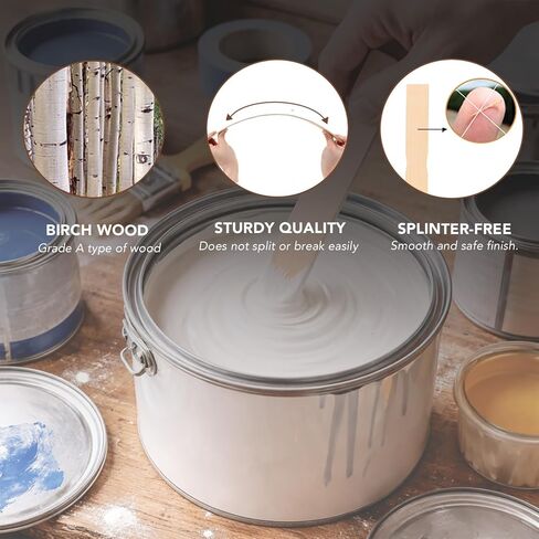 Paint Stir Stick 12 Inch – 15 Pcs Premium Birchwood, Smooth & Splinter-Free, Heavy-Duty Paint Mixing Stirrers for Paint, Resin, Epoxy & Crafts – Bulk Value Pack in Saudi Arabia