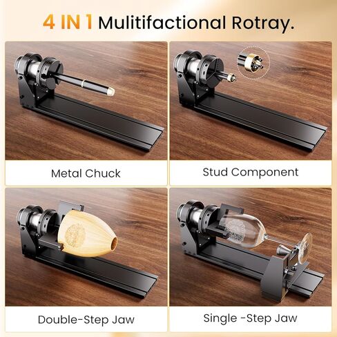 Longer Chuck Rotary Roller is Ideal for Engraving Cylindrical, Wine Glasses, and Irregular Items. Compatible with Ray5, Ray5mini, B1, and Most Other Laser engravers, Meeting Diverse Engraving Needs. in Saudi Arabia