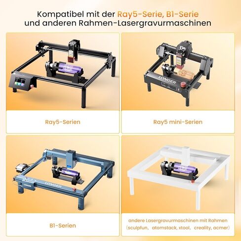 Longer Chuck Rotary Roller is Ideal for Engraving Cylindrical, Wine Glasses, and Irregular Items. Compatible with Ray5, Ray5mini, B1, and Most Other Laser engravers, Meeting Diverse Engraving Needs. in Saudi Arabia