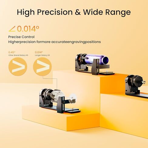 Longer Chuck Rotary Roller is Ideal for Engraving Cylindrical, Wine Glasses, and Irregular Items. Compatible with Ray5, Ray5mini, B1, and Most Other Laser engravers, Meeting Diverse Engraving Needs. in Saudi Arabia