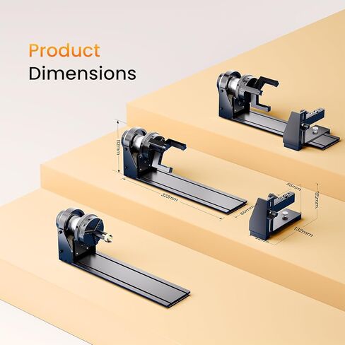 Longer Chuck Rotary Roller is Ideal for Engraving Cylindrical, Wine Glasses, and Irregular Items. Compatible with Ray5, Ray5mini, B1, and Most Other Laser engravers, Meeting Diverse Engraving Needs. in Saudi Arabia