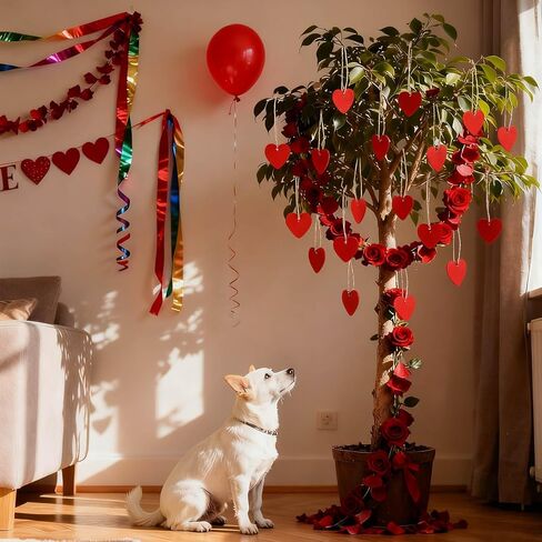 60 Pcs Mini Red Heart Wood DIY Crafts Cutouts Wooden Heart Shaped Hanging Ornaments with Hole Hemp Ropes Wood Tags for Christmas Valentine Mother's Day Wedding Party Decorations in Saudi Arabia