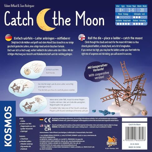 Thames & Kosmos Catch The Moon، لعبة تكديس السلم غريبة الأطوار، ألعاب عائلية للعب ليلاً، ألعاب للبالغين والأطفال، من 1 إلى 6 لاعبين، للأعمار من 8 سنوات فما فوق in Saudi Arabia
