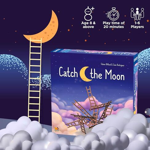 Thames & Kosmos Catch The Moon، لعبة تكديس السلم غريبة الأطوار، ألعاب عائلية للعب ليلاً، ألعاب للبالغين والأطفال، من 1 إلى 6 لاعبين، للأعمار من 8 سنوات فما فوق in Saudi Arabia