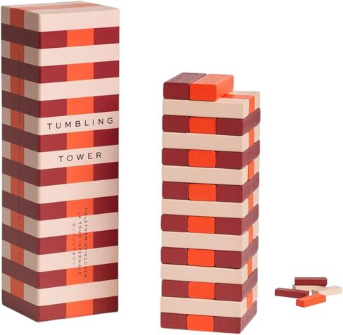 Printworks Play – Tumbling Tower, Stylish Wooden Block Stacking Game for Adults in Decorative Display-Ready Design in Kuwait