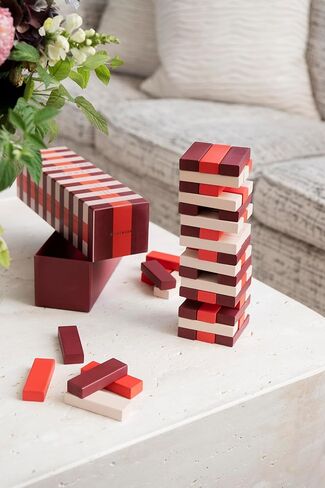 Printworks Play – Tumbling Tower, Stylish Wooden Block Stacking Game for Adults in Decorative Display-Ready Design in Kuwait