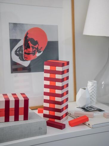 Printworks Play – Tumbling Tower, Stylish Wooden Block Stacking Game for Adults in Decorative Display-Ready Design in Kuwait