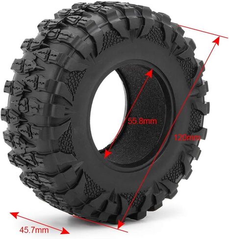 4 قطعة 2.2 ''إطارات زاحفة OD مع رغوة 120 مللي متر لـ 1/10 محوري SCX10 D90 CC01 90018 RC سيارات الزاحف in Saudi Arabia