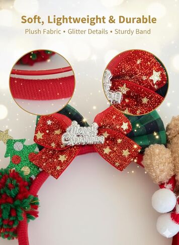 مجموعة عصابات رأس عطلة عيد الميلاد، 8 قطع من تصميمات سانتا وقرن الرنة، إكسسوارات شعر مفضلة للحفلات لديكور العطلات والهدايا in Kuwait