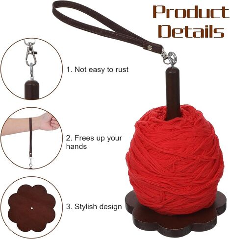 حامل غزل المعصم من مولين، حامل كرة غزل محمول مع حزام كروس، منظم غزل خشبي، ملحقات كروشيه لمستلزمات الحياكة والكروشيه هدية للحرفيين in Saudi Arabia