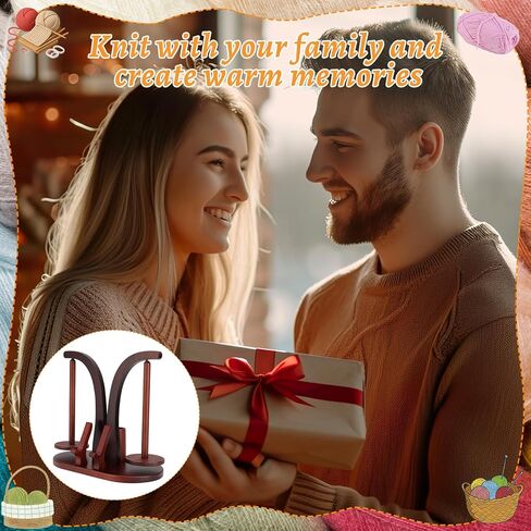 Ovveroche Magnetic Yarn Holder for Crocheting and Knitting, Magnetic Rotating Wooden Yarn Spinner with Crochet Accessories Storage and Phone Stand for Crochet Gifts for Crochet Knitting Lovers in Saudi Arabia