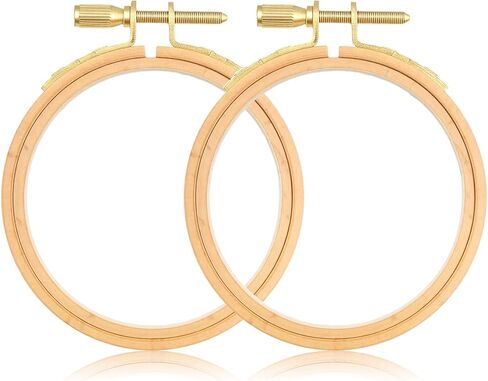 cobee 2 Pack Wood Embroidery Hoop, Cross Stitch Hoops Ring, 3Inch-Embroidery Hoops Wooden Embroidery Frames for Cross Stitch Hoop Designs Wooden Rings Crafts in Saudi Arabia