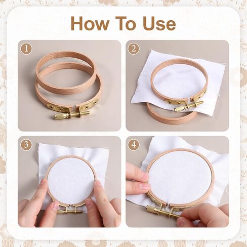 cobee 2 Pack Wood Embroidery Hoop, Cross Stitch Hoops Ring, 3Inch-Embroidery Hoops Wooden Embroidery Frames for Cross Stitch Hoop Designs Wooden Rings Crafts in Saudi Arabia
