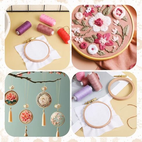 cobee 2 Pack Wood Embroidery Hoop, Cross Stitch Hoops Ring, 3Inch-Embroidery Hoops Wooden Embroidery Frames for Cross Stitch Hoop Designs Wooden Rings Crafts in Saudi Arabia