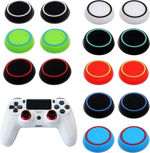 8 أزواج من مقابض الإبهام البديلة لجهاز Ps4/Ps5، أغطية قبضة عصا التحكم المضادة للانزلاق، أغطية عصا التحكم من السيليكون، أغطية عصا تناظرية in Kuwait