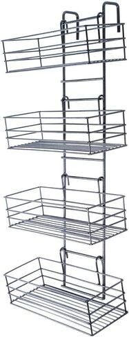 EASY-UP Pro Wide Basket Groom Room Rack | Color Gray | Robust and Space-Saving | Holds Various Supplies | Adjustable Baskets | Easy Stall Mount | 7-Year Warranty in Saudi Arabia