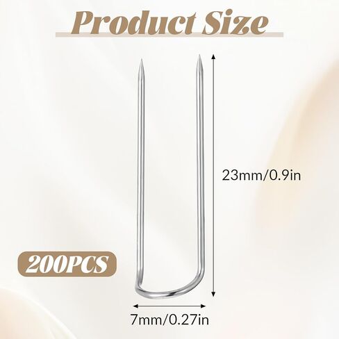 200 Pieces Sewing U-Pins, 0.9in Fork Pins Double Blocking Pins, Stainless Steel U Applique Pin for Fabric Quilting Crafts Making Home Decor Needlecrafts U Pin Needle in Saudi Arabia