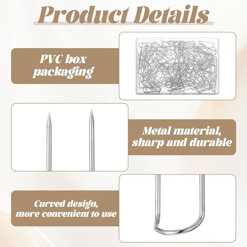 200 Pieces Sewing U-Pins, 0.9in Fork Pins Double Blocking Pins, Stainless Steel U Applique Pin for Fabric Quilting Crafts Making Home Decor Needlecrafts U Pin Needle in Saudi Arabia