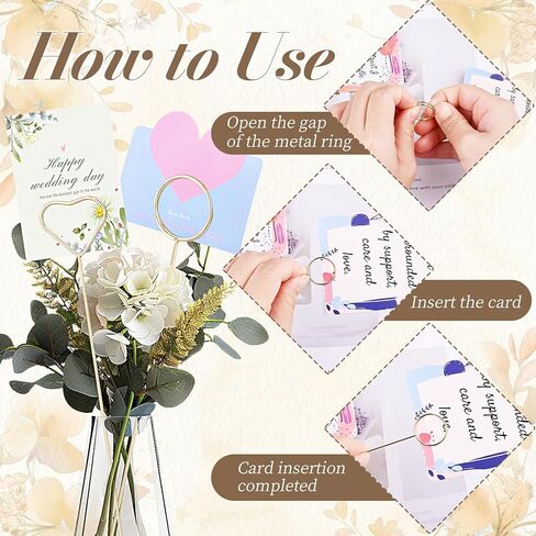 80PCS Floral Picks Card Holder, Gold Gift Photo Holders for Bouquets, Wedding Centerpieces, Photo Holders Pick Sticks,Card Holder for Flower Arrangement, Picture Holders for Centerpieces(Heart) in Saudi Arabia