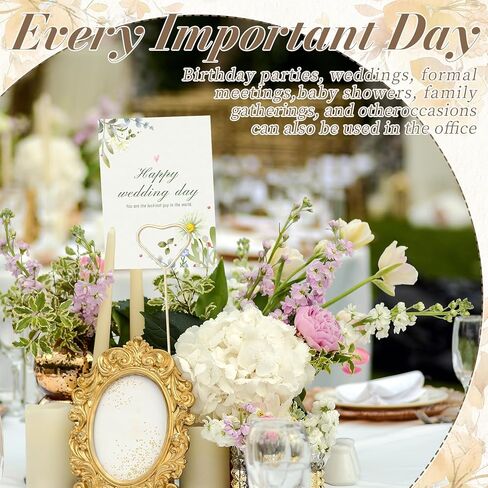 80PCS Floral Picks Card Holder, Gold Gift Photo Holders for Bouquets, Wedding Centerpieces, Photo Holders Pick Sticks,Card Holder for Flower Arrangement, Picture Holders for Centerpieces(Heart) in Saudi Arabia