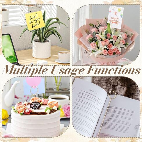80PCS Floral Picks Card Holder, Gold Gift Photo Holders for Bouquets, Wedding Centerpieces, Photo Holders Pick Sticks,Card Holder for Flower Arrangement, Picture Holders for Centerpieces(Heart) in Saudi Arabia