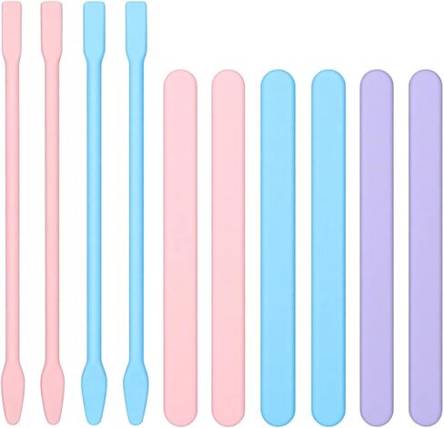 10PCS Silicone Stir Sticks for Resin, Colored Silicone Spatula Stick, Reusable Silicones Mixing Sticks for Resin, Waxing Wax Stick for Mixing Resins, Paint, Arts Projects, Facial Mask Stirring Rods in Kuwait