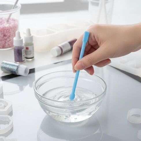 10PCS Silicone Stir Sticks for Resin, Colored Silicone Spatula Stick, Reusable Silicones Mixing Sticks for Resin, Waxing Wax Stick for Mixing Resins, Paint, Arts Projects, Facial Mask Stirring Rods in Kuwait