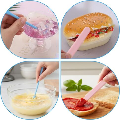 10PCS Silicone Stir Sticks for Resin, Colored Silicone Spatula Stick, Reusable Silicones Mixing Sticks for Resin, Waxing Wax Stick for Mixing Resins, Paint, Arts Projects, Facial Mask Stirring Rods in Kuwait