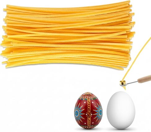 Lyrow 120 Pcs Beeswax Spaghetty Sticks for Ukrainian Pysanky Easter Egg Decorating Triple Filtered Transparent Suitable for Adult Hot Crayon Easter Egg Holiday Decoration Handmade Supplies(Yellow) in Saudi Arabia
